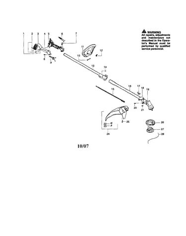 Driveshaft/shield/handle