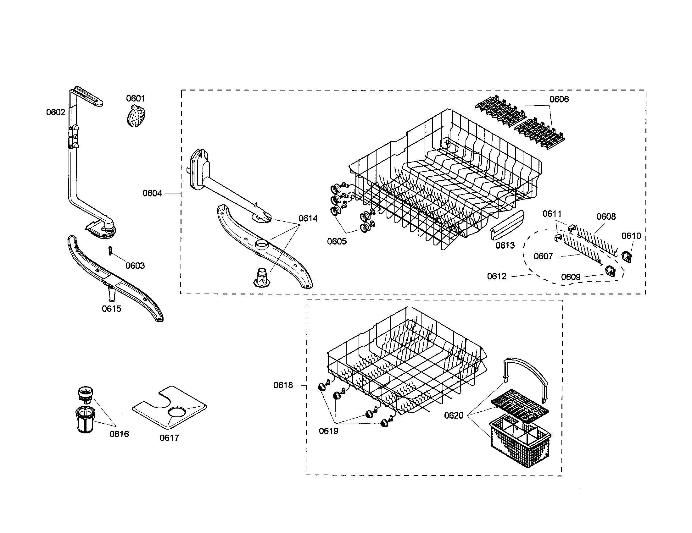 Racks/spray arm