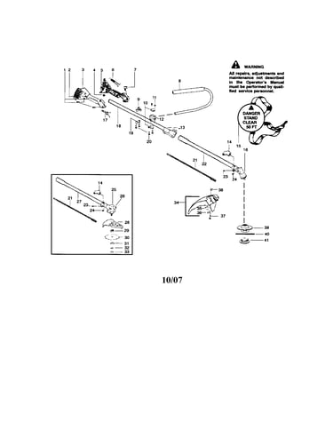 Driveshaft/handle/shield