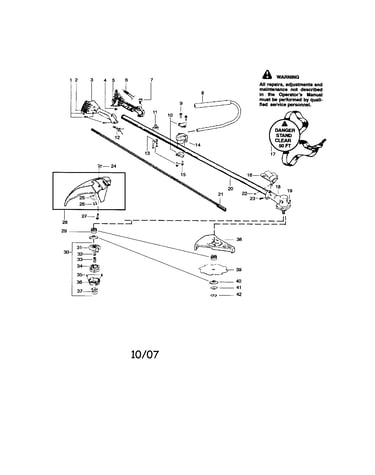 Driveshaft/handle/shield