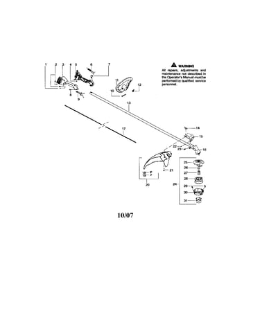 Driveshaft/shield/handle