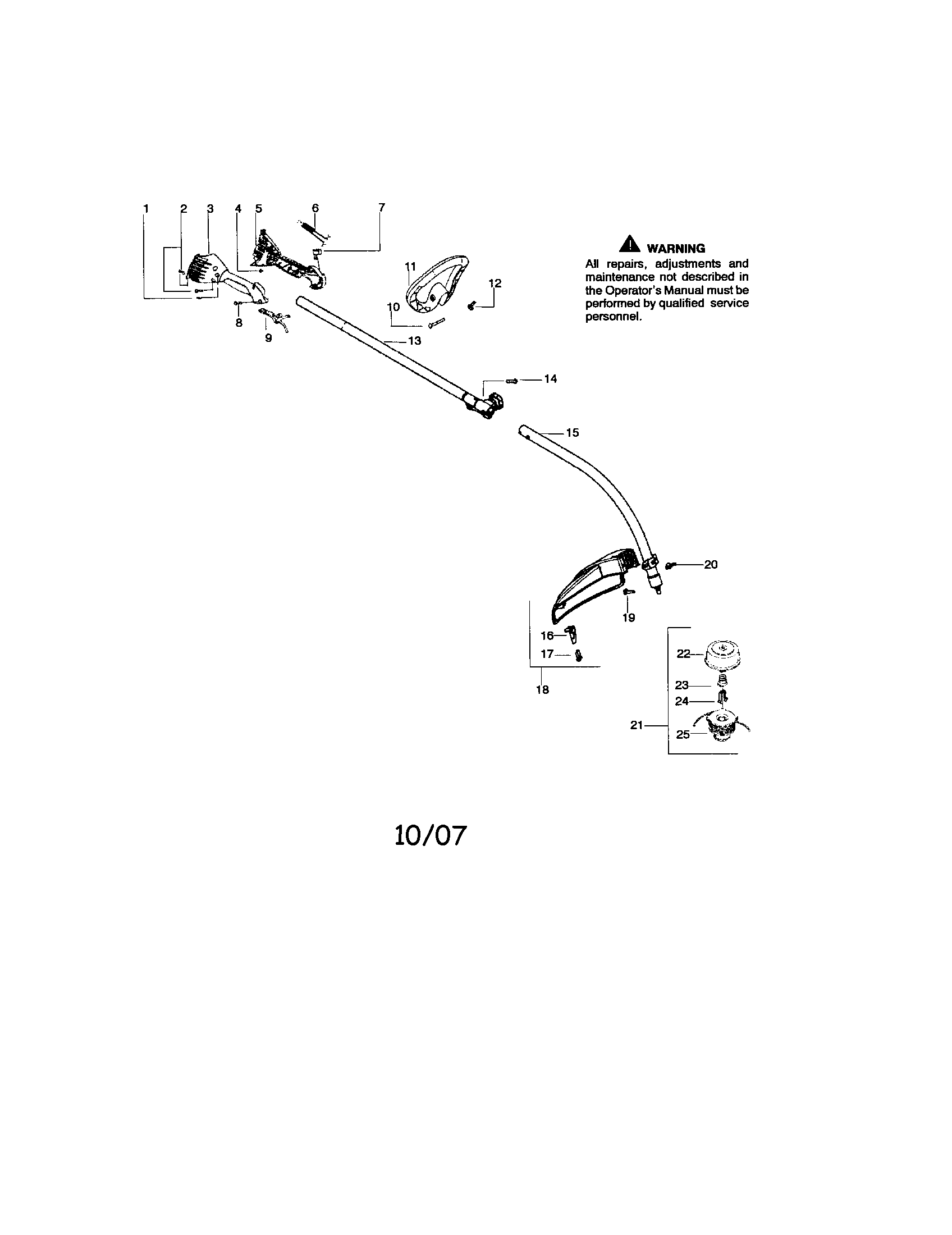 Driveshaft/shield/handle