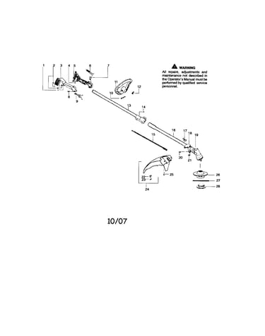 Driveshaft/shield/handle