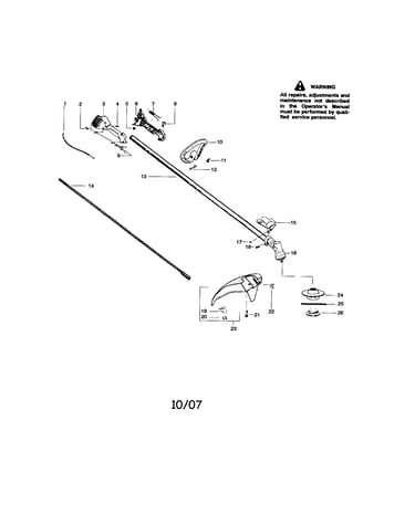 Driveshaft/shield/handle