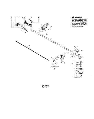 Driveshaft/handle/shield