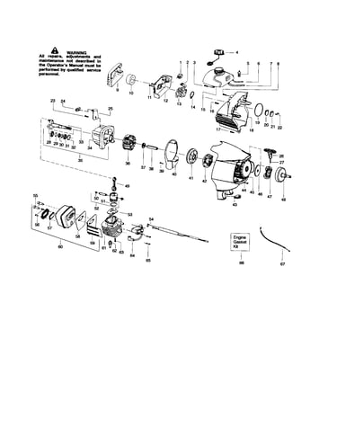 Cylinder/crankshaft/muffler
