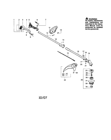 Driveshaft/shield/handle