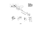 Poulan PPB300E TYPE 1 driveshaft/shield/handle diagram