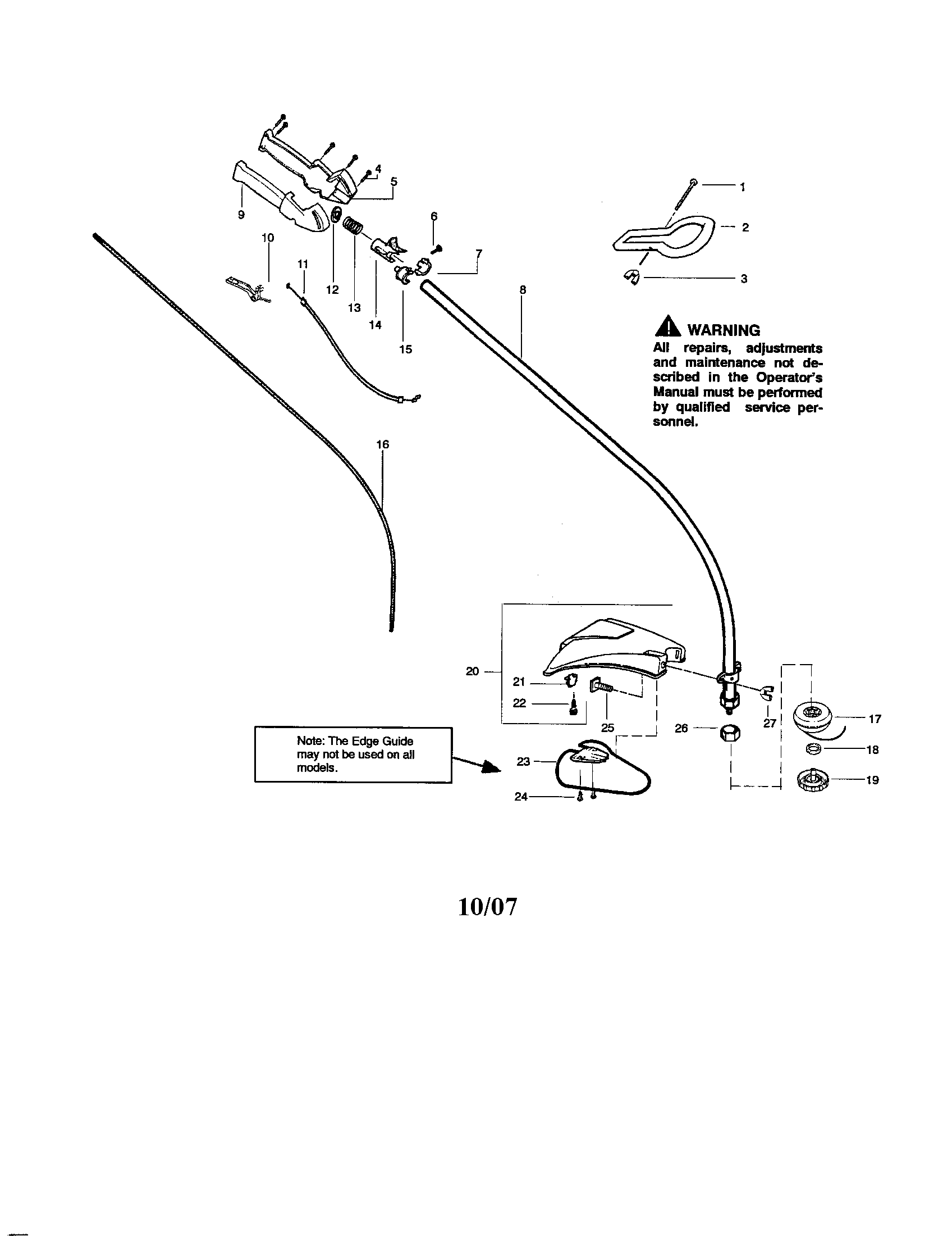 Driveshaft/shield/handle