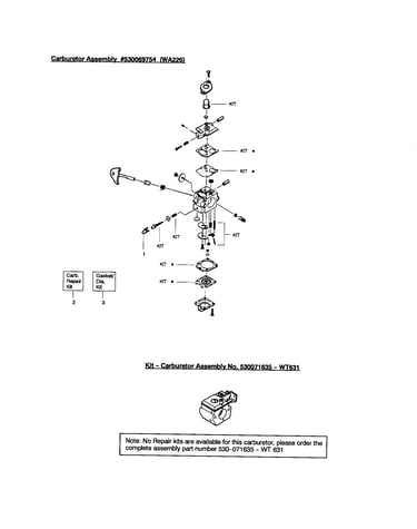 Carburetor #530069754 (wa226)