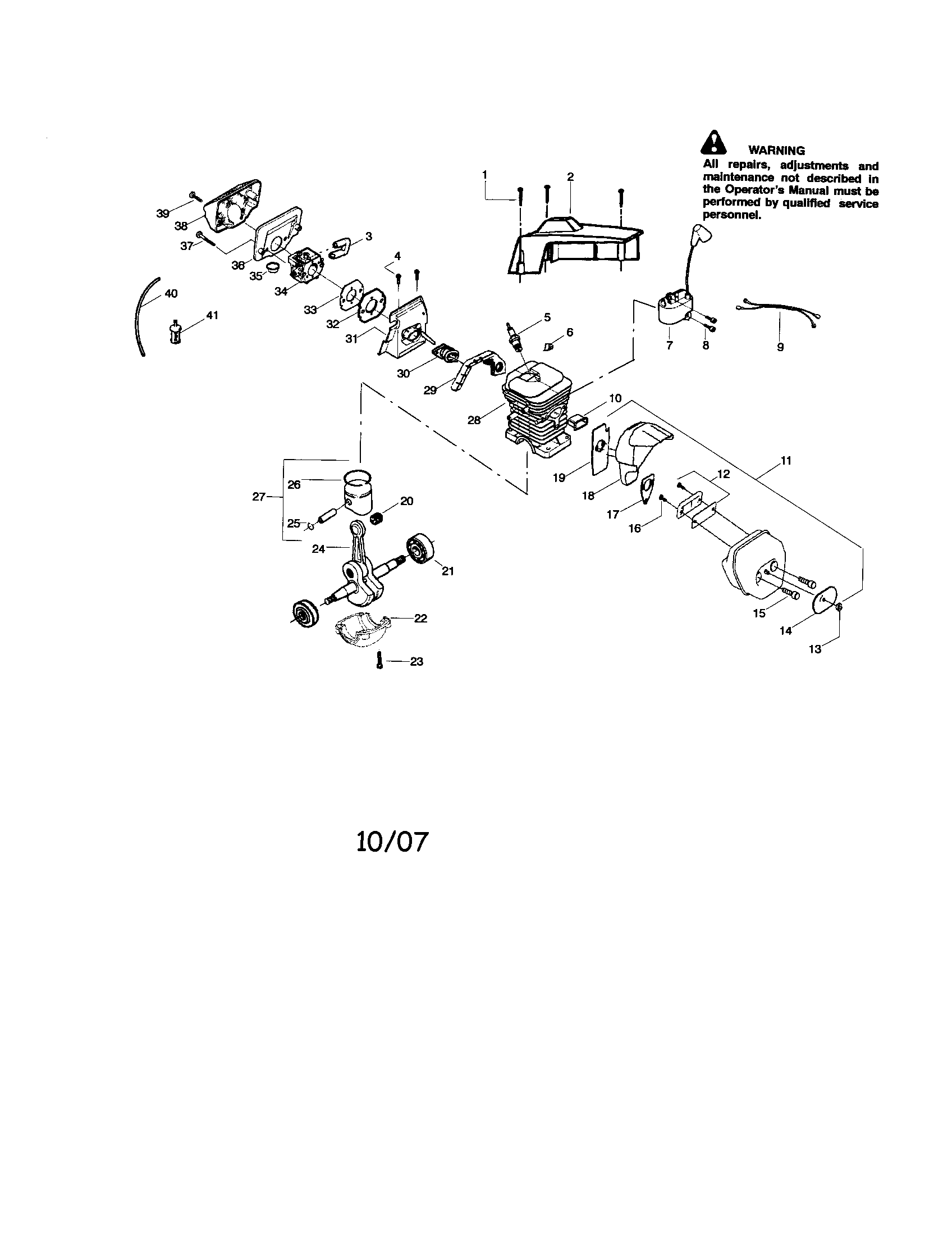 Cylinder/shield/crankshaft