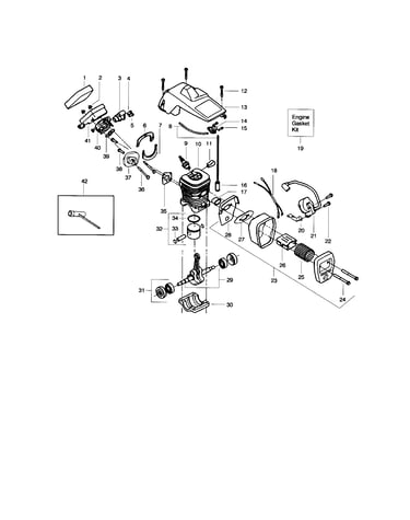 Shield/cylinder/crankshaft