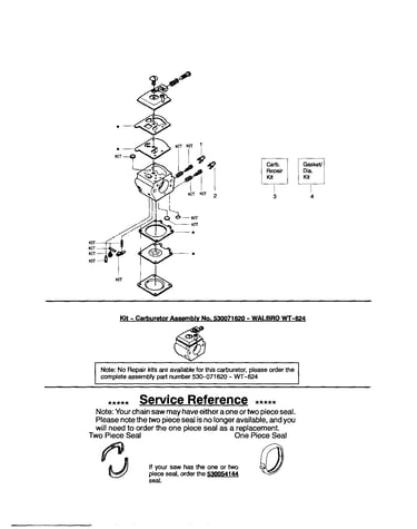 Carburetor/service reference