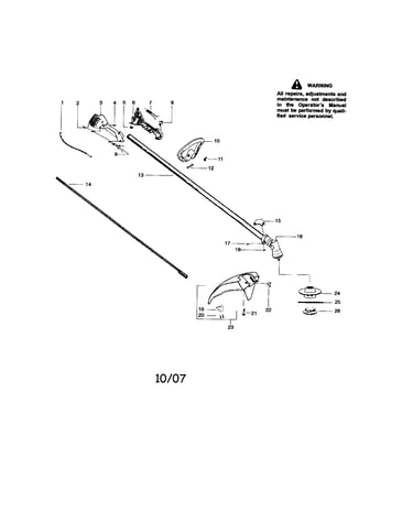 Driveshaft/shield/handle