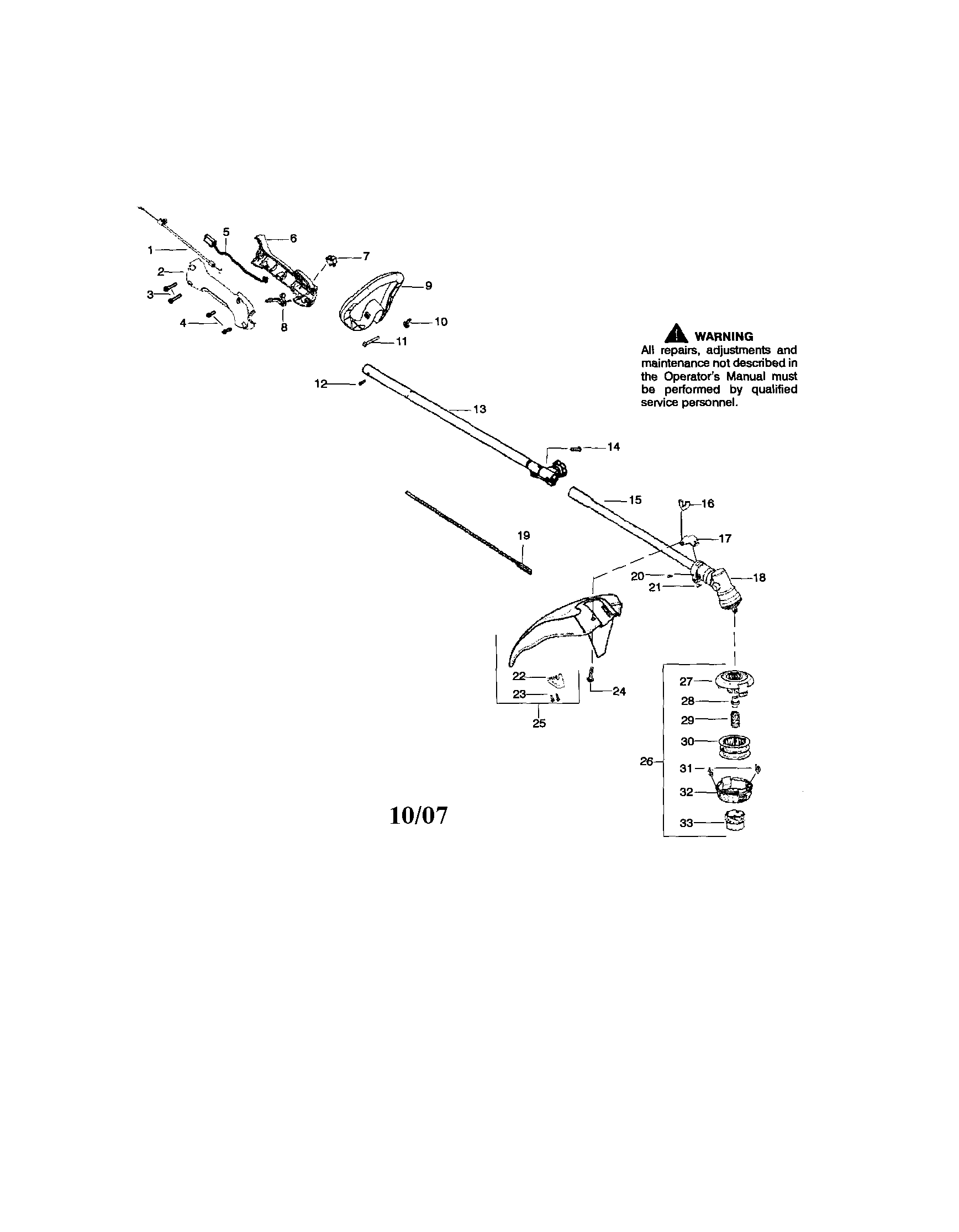 Driveshaft/shield/handle