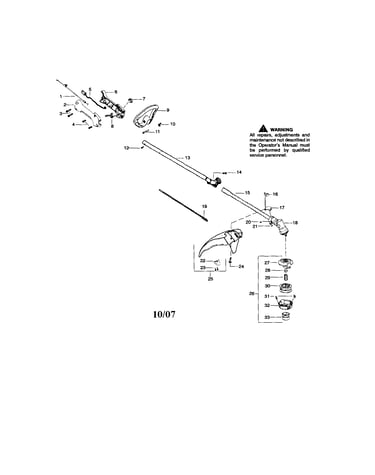 Driveshaft/shield/handle