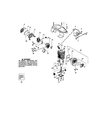 Shield/cylinder/crankshaft