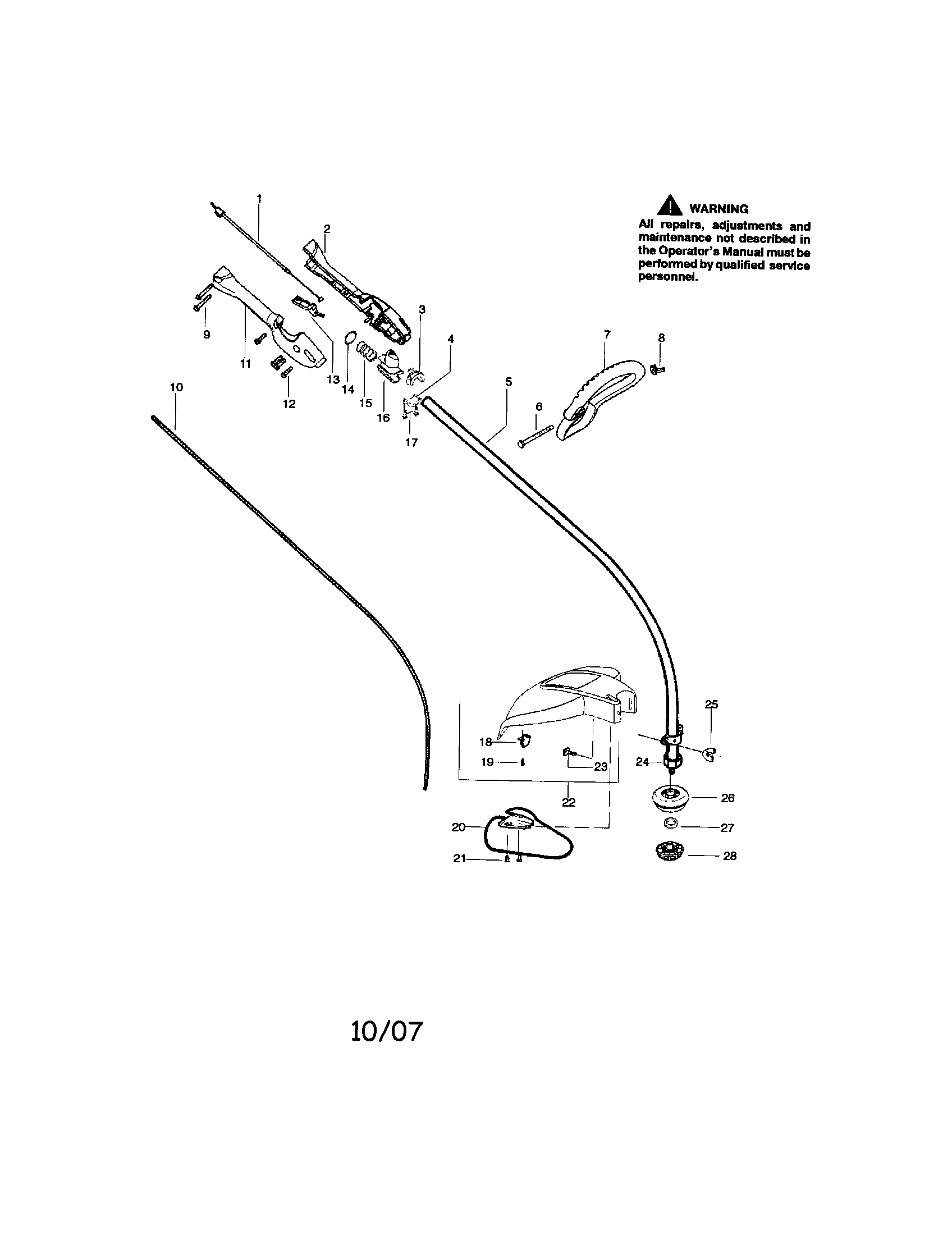 Driveshaft/handle/shield