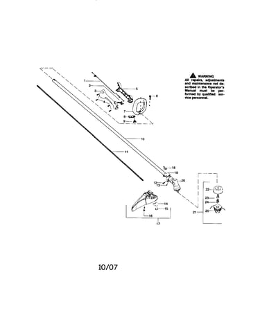 Driveshaft/handle/shield