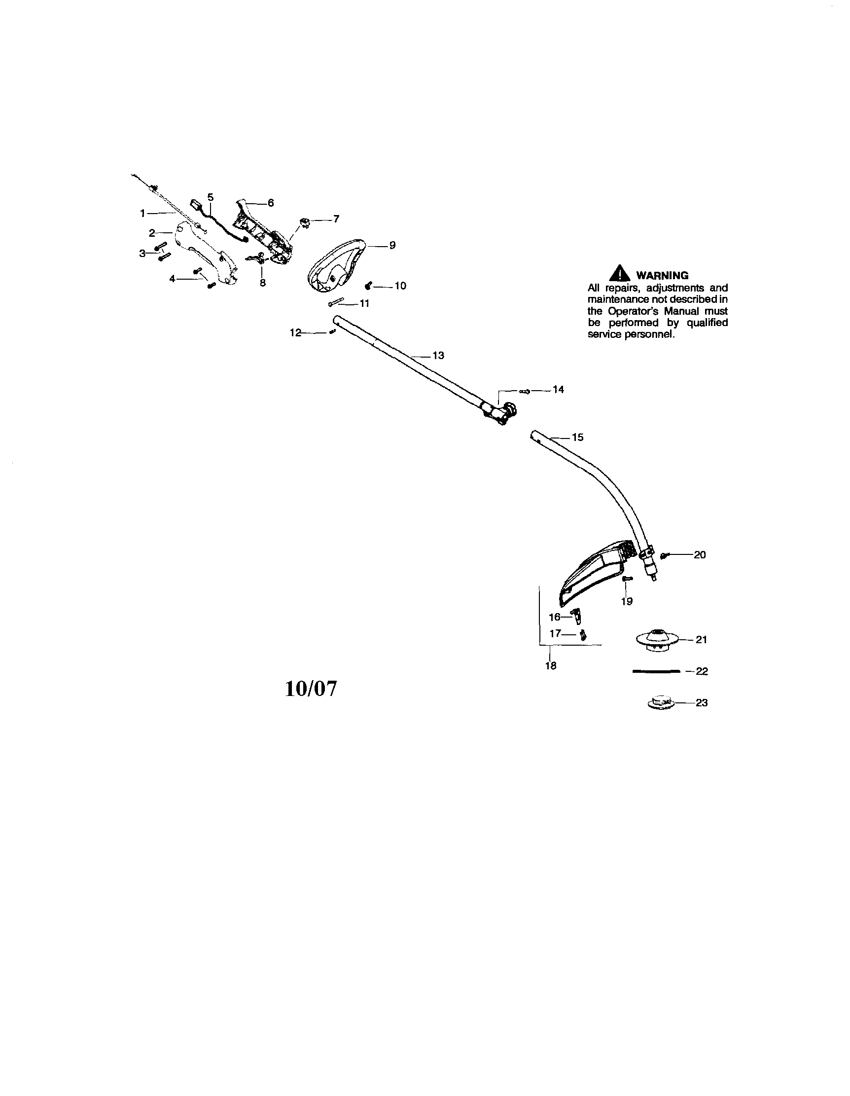 Driveshaft/handle/shield