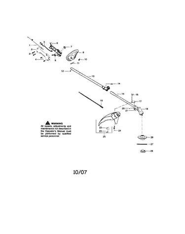 Driveshaft/handle/shield
