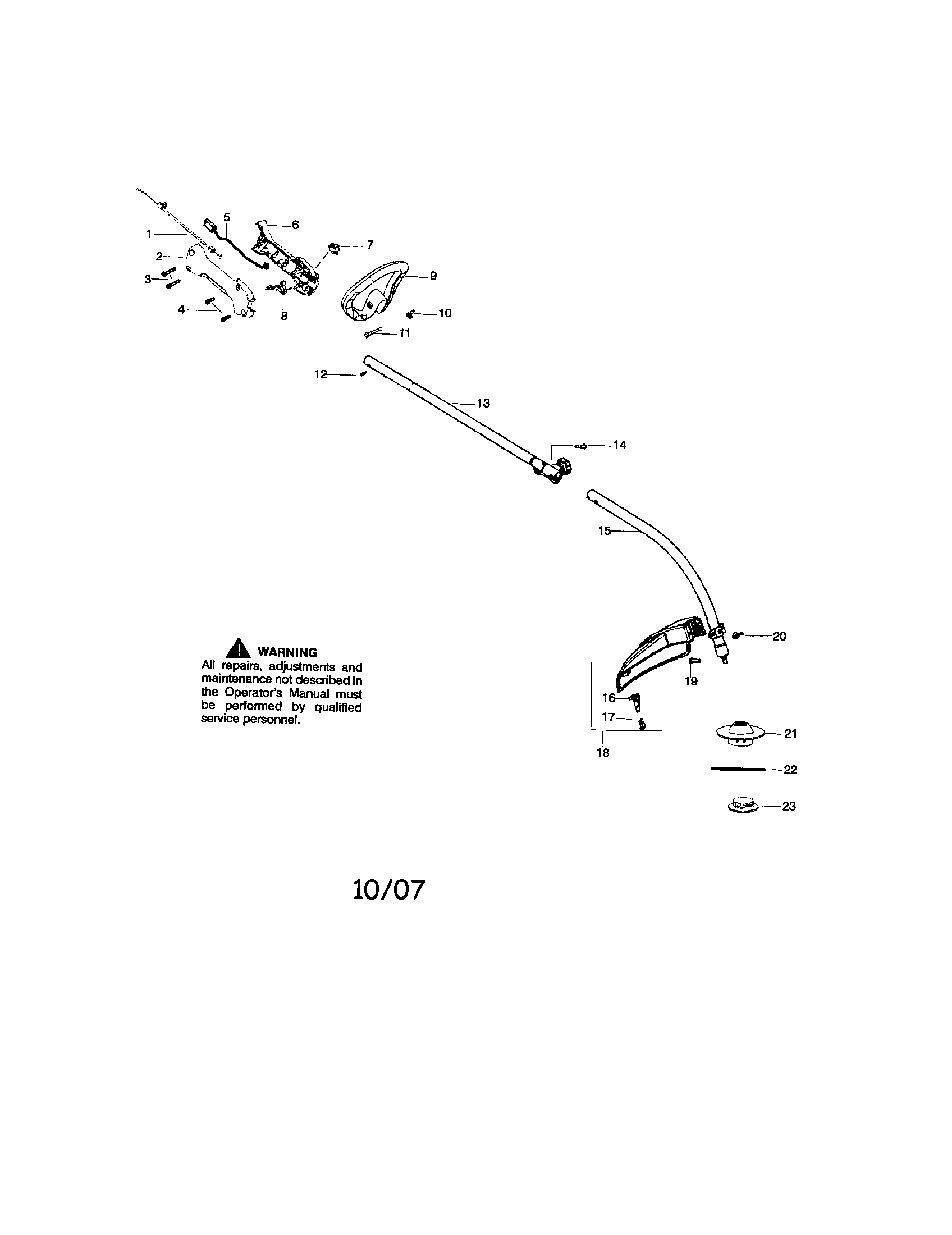 Driveshaft/handle/shield