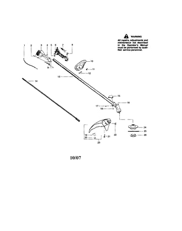 Driveshaft/handle/shield