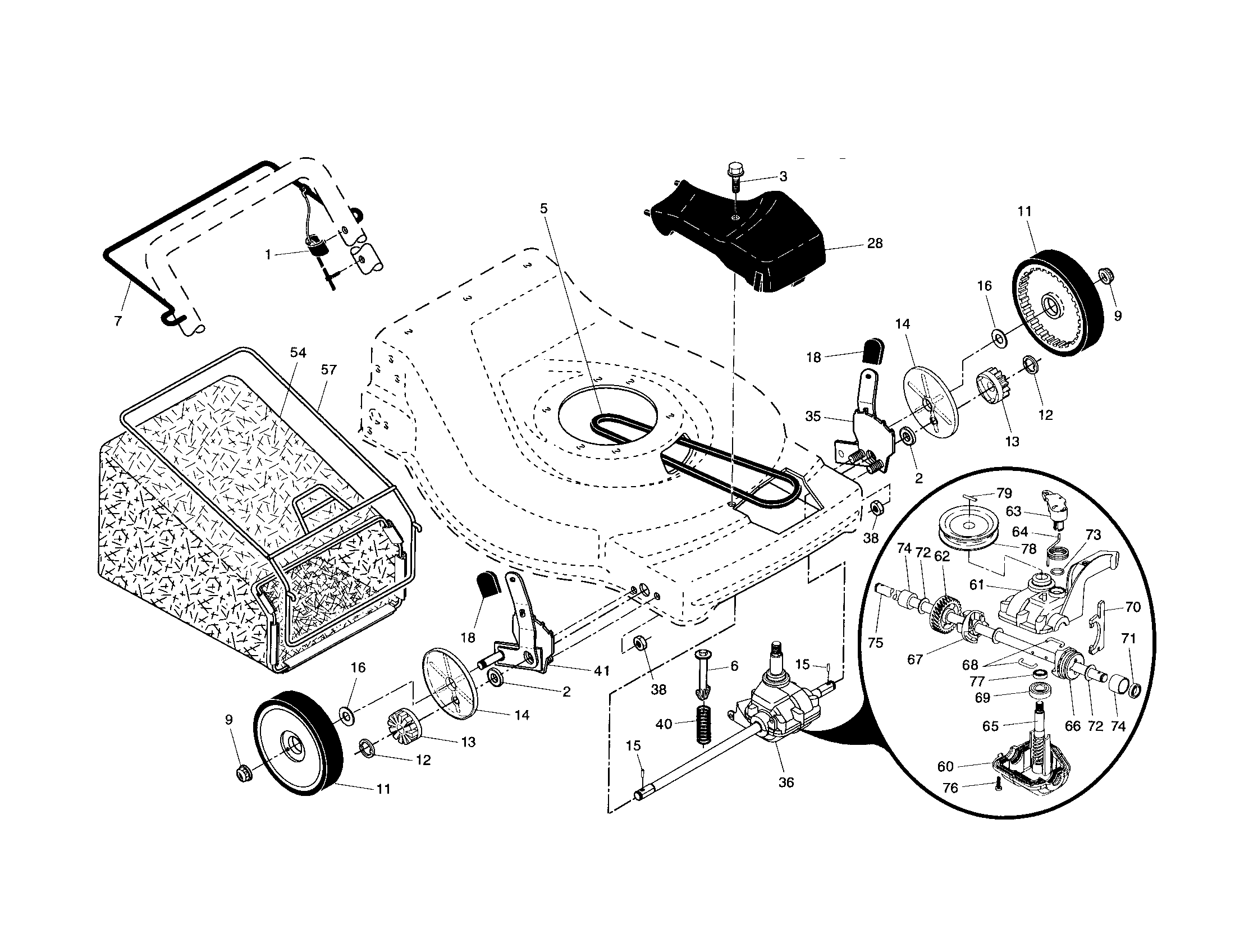 Drive control/wheels/gear case