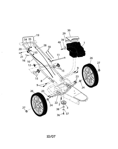 Wheels/handle/engine