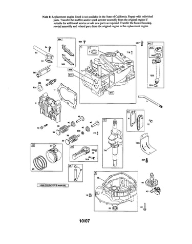 Cylinder/crankshaft/sump