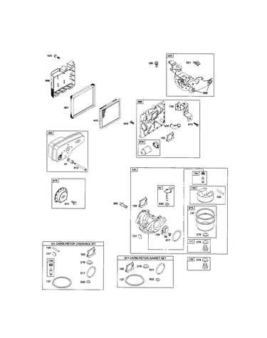 Carburetor/air cleaner base/muffler