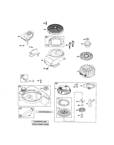 Rewind starter/fuel tank