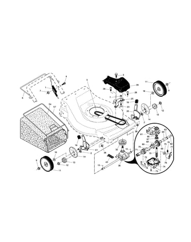 Drive control/gear case/wheels