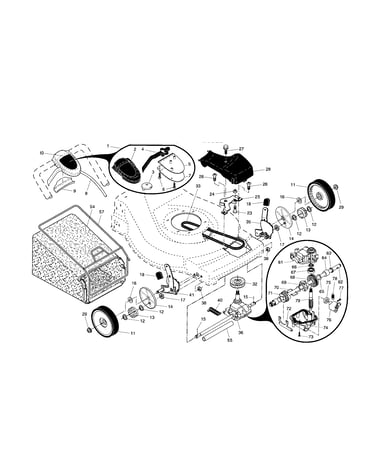 Drive control/gear case/wheels