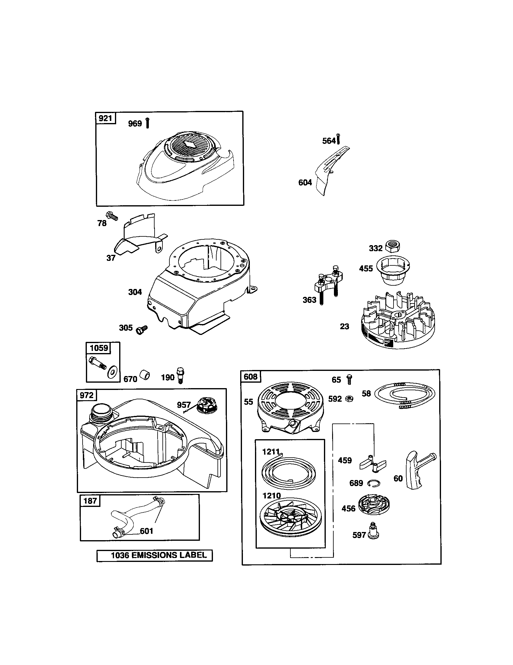Rewind starter/fuel tank
