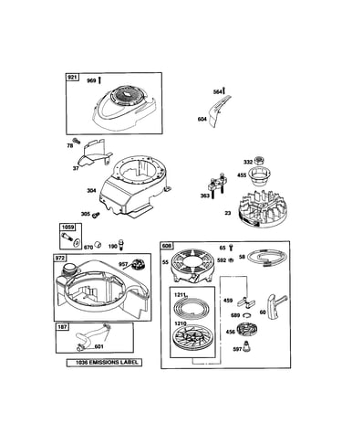 Rewind starter/fuel tank