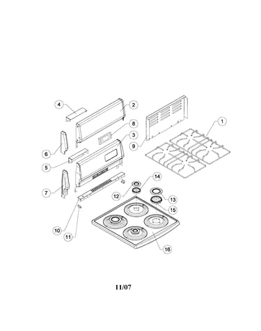 Cooktop and backguard