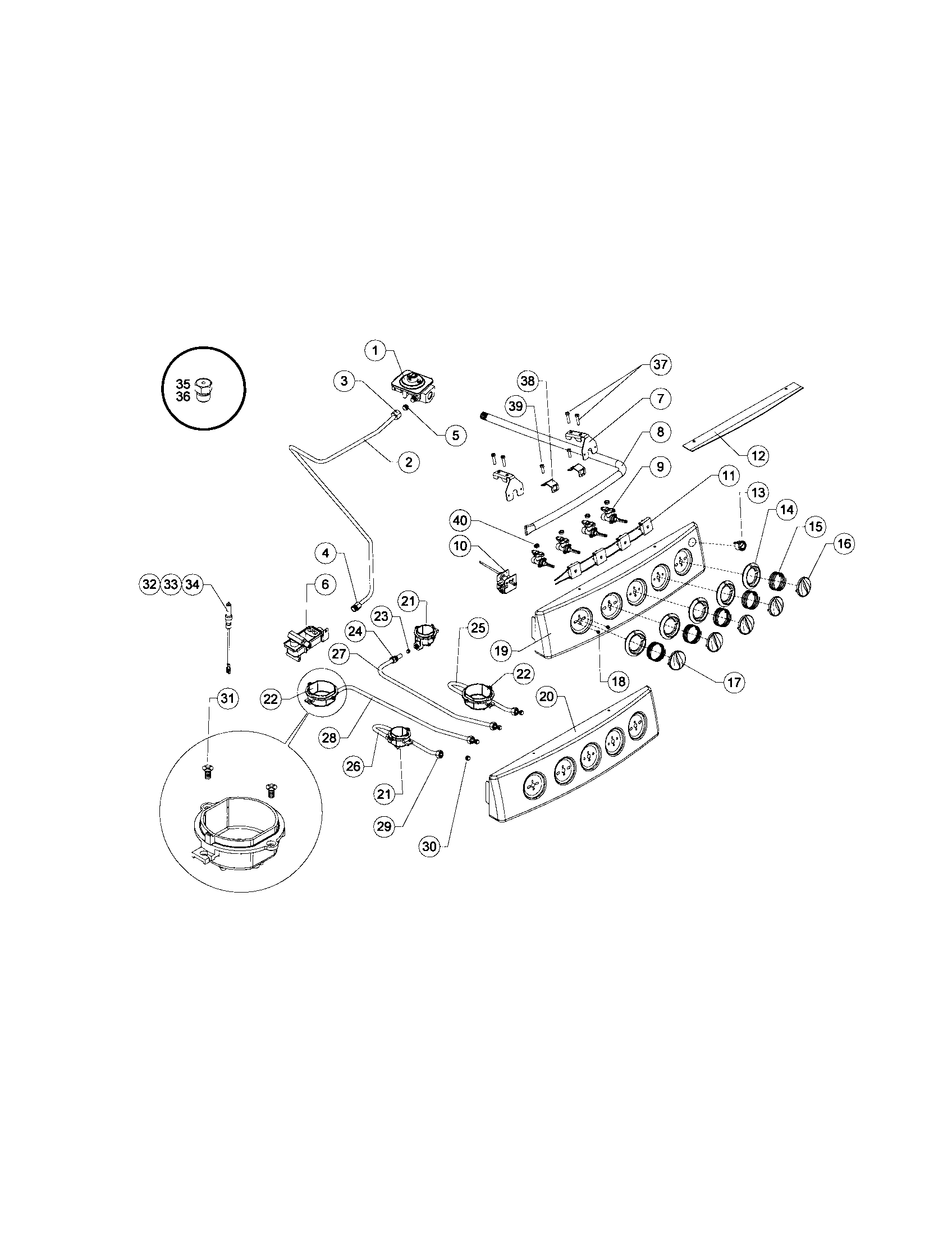 Valves and control panel