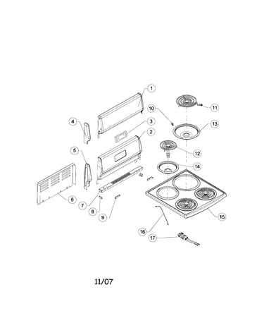 Cooktop and backguard