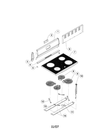 Cooktop and backguard