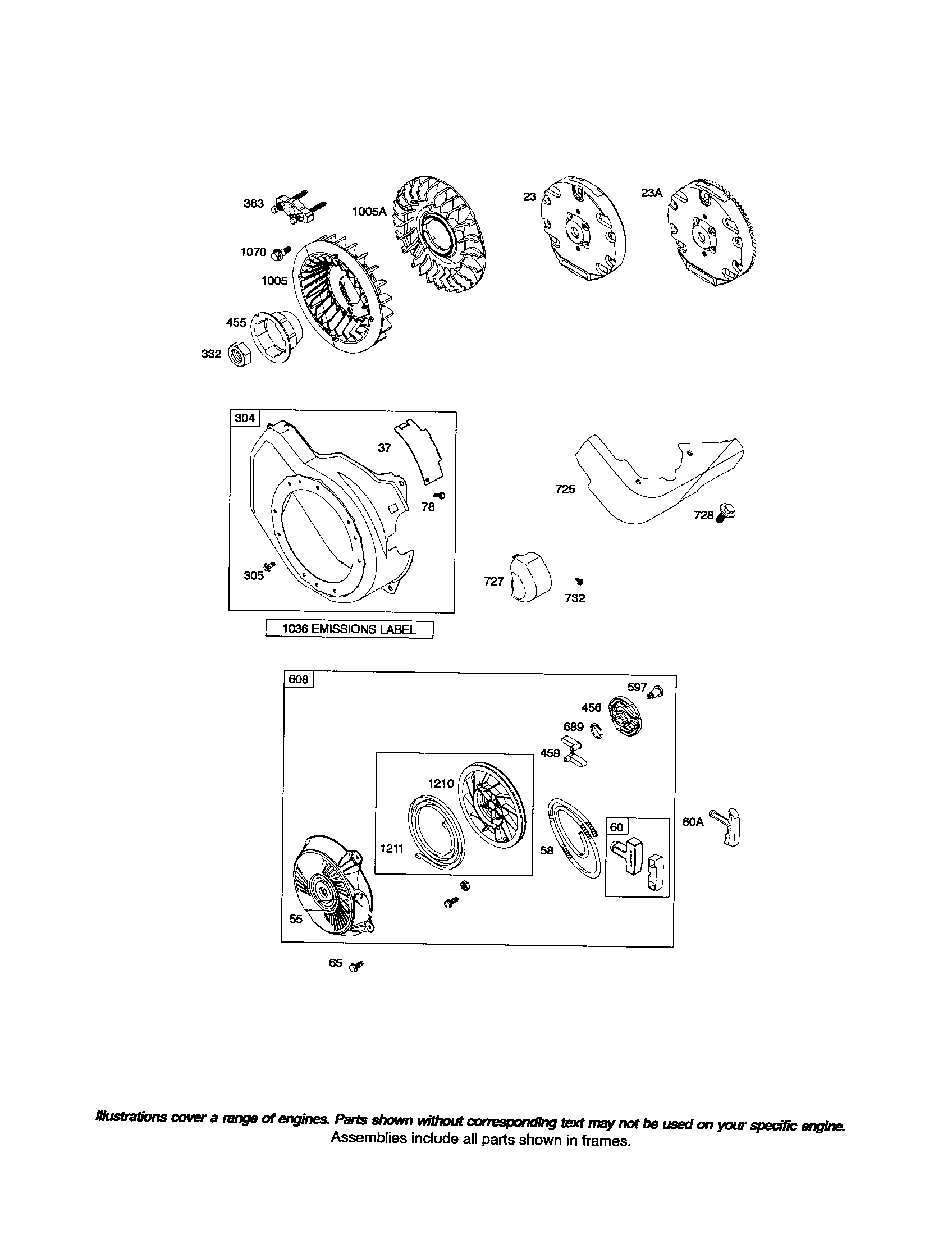 Rewind starter/blower housing