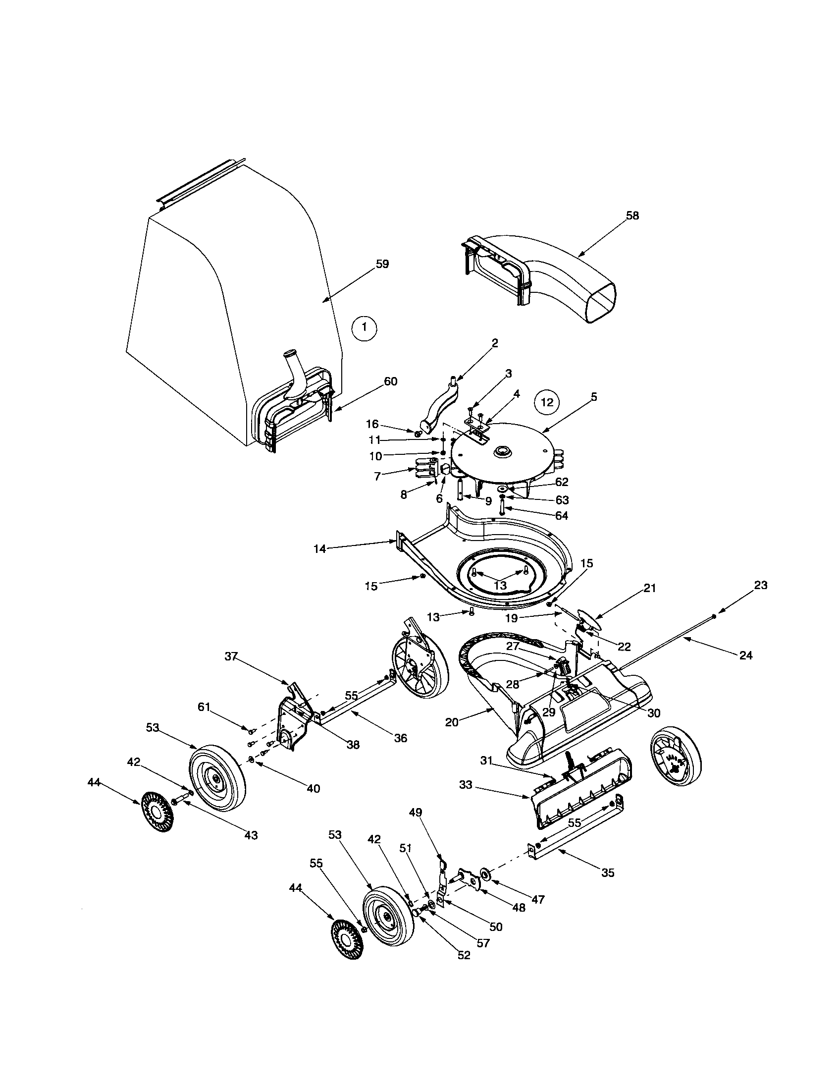 Nozzle/impeller/bag