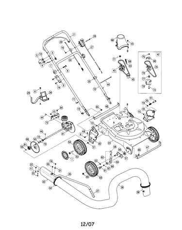 Handle/flail housing/vac hose