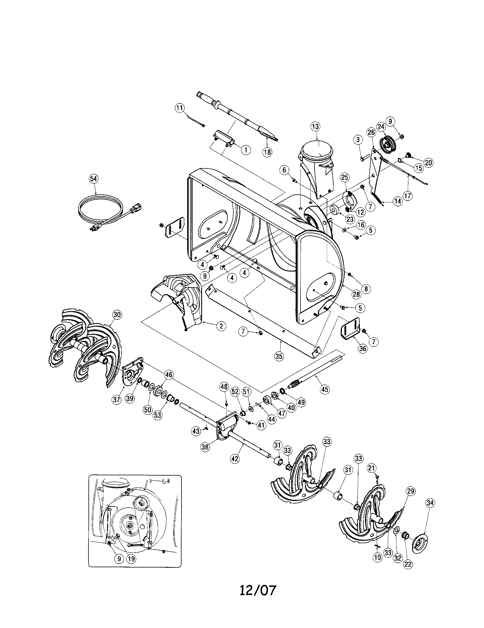 Auger housing/spiral