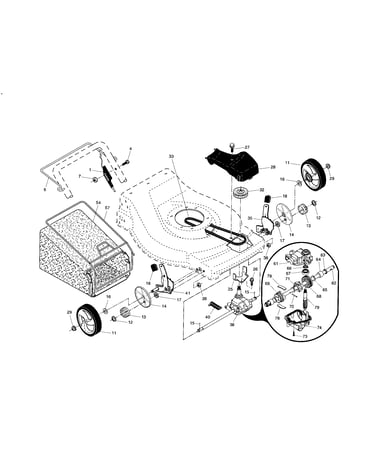 Drive control/gear case/wheels