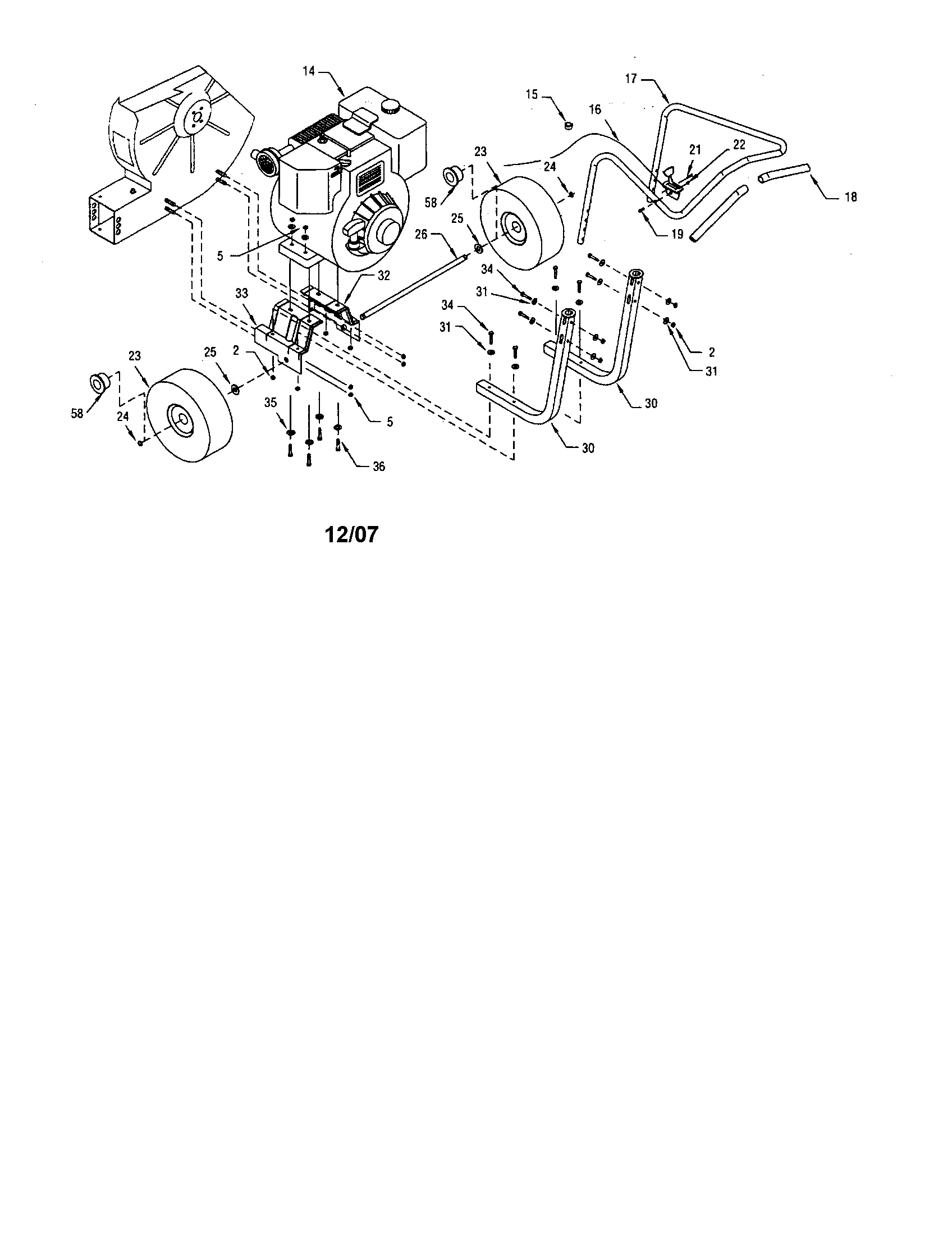 ENGINE/BLOWER DECK/HANDLE
