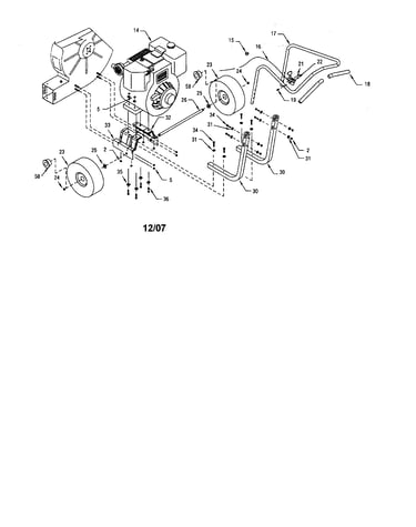 Engine/blower deck/handle
