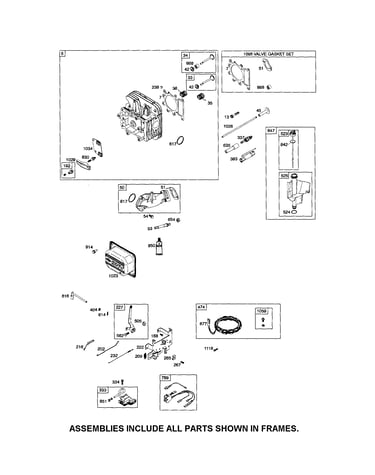 Head-cylinder/alternator/dipstick