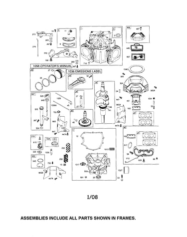Cylinder/crankshaft/sump