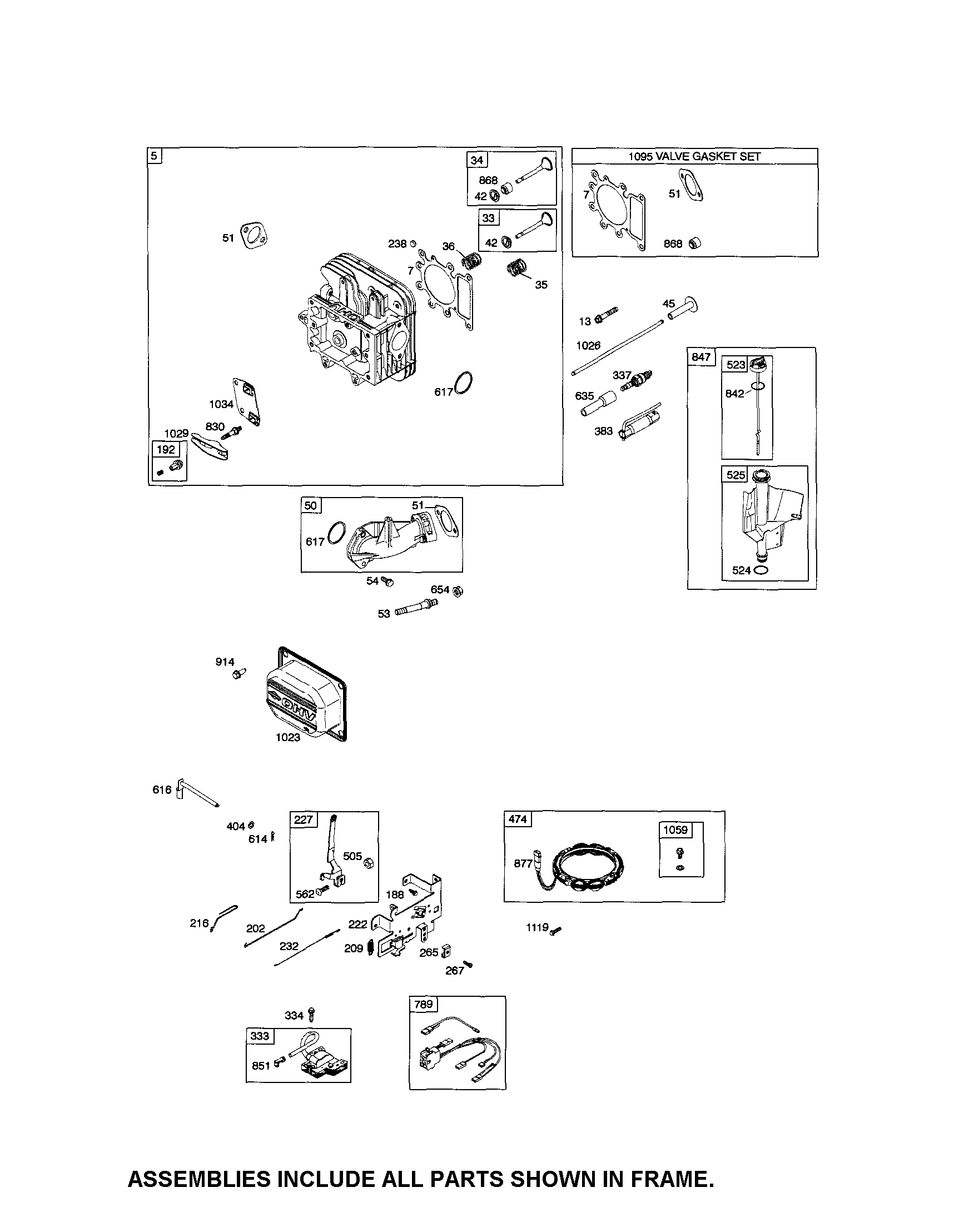 HEAD-CYLINDER/ALTERNATOR/WIRING HARNESS